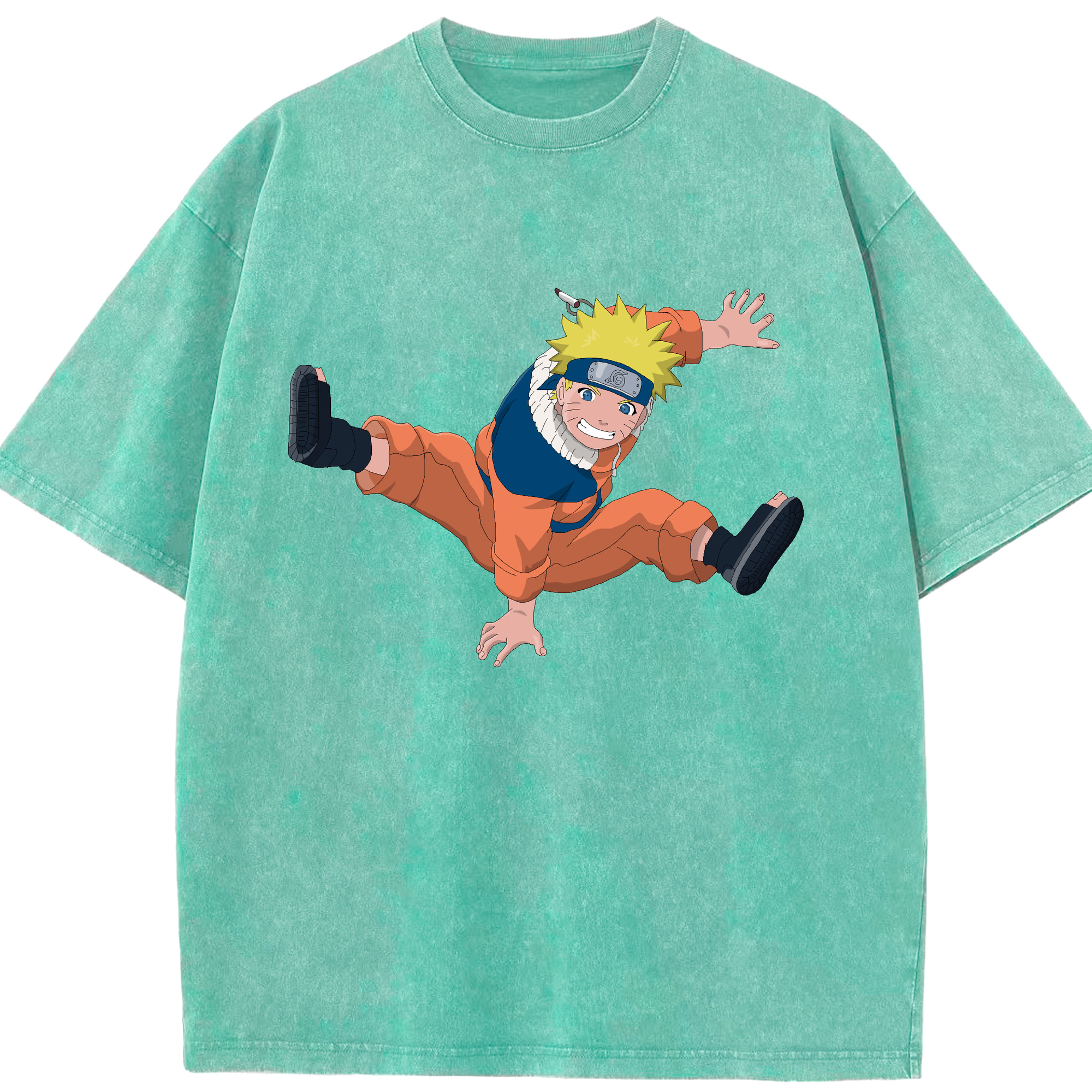 （画像用） NARUTO -ナルト- うずまき ナルト Uzumaki Naruto 綿100% ヴィンテージ風 半袖Tシャツ（フロントプリント）